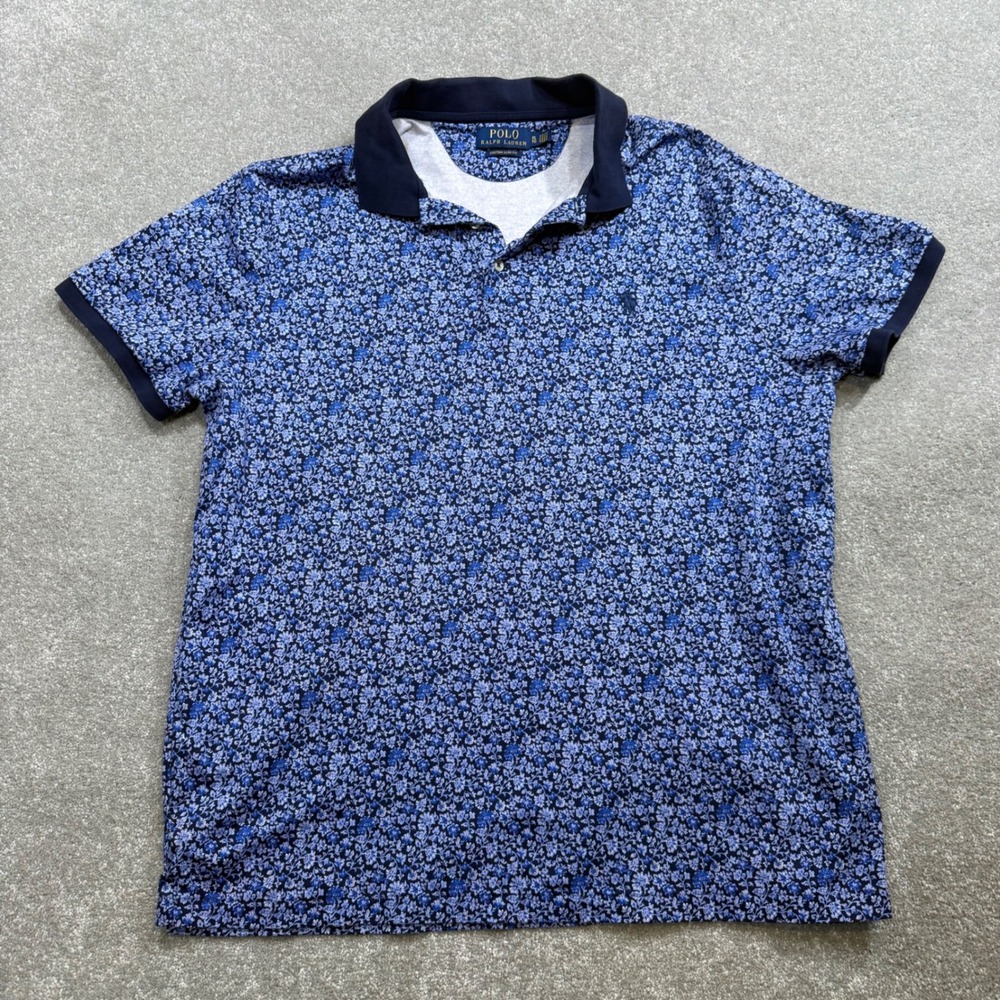 Polo Ralph Lauren Floral Custom Slim Fit Pony Polo Shirt XL Short Sleeve Preppy